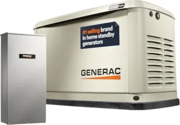 Generac Guardian 22kW Home Standby Generator with 200 Amp Transfer Switch, Durable All Aluminum, WiFi Enabled with G-Force Engine, Easy to Use, Whole House Powers Backups, Smart Outage Solution – Bisque