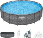 Bestway APX 365 18’x52″ Round Above Ground Swimming Pool Set with Pump & Ladders